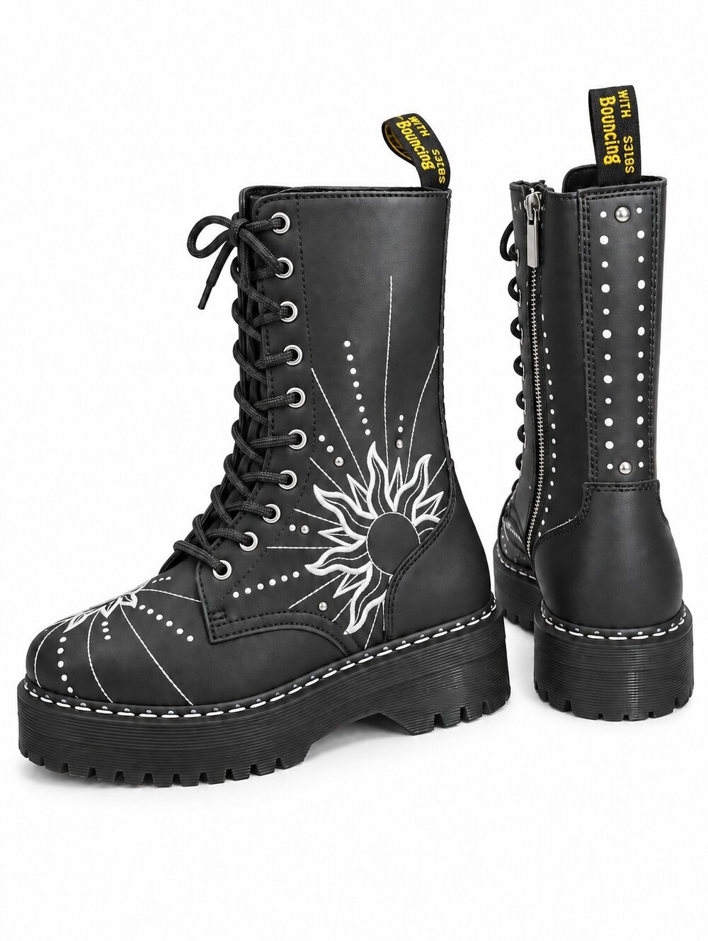 DR. MARTENS Jadon Hi Solar Flare Platform Boots Womens Size 12 Fits Men's 11 NEW - Picture 2 of 13